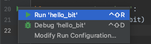 pycharm running hello bit