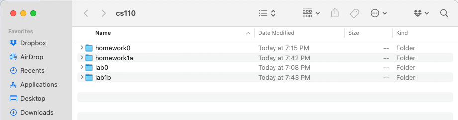 organization of files for lab 1b